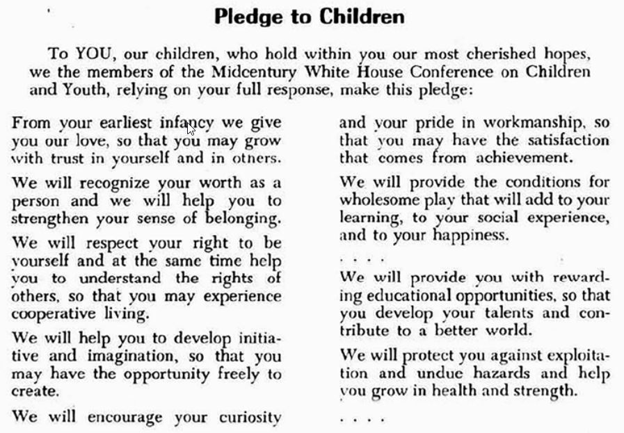 Picture of the Pledge to Chidren